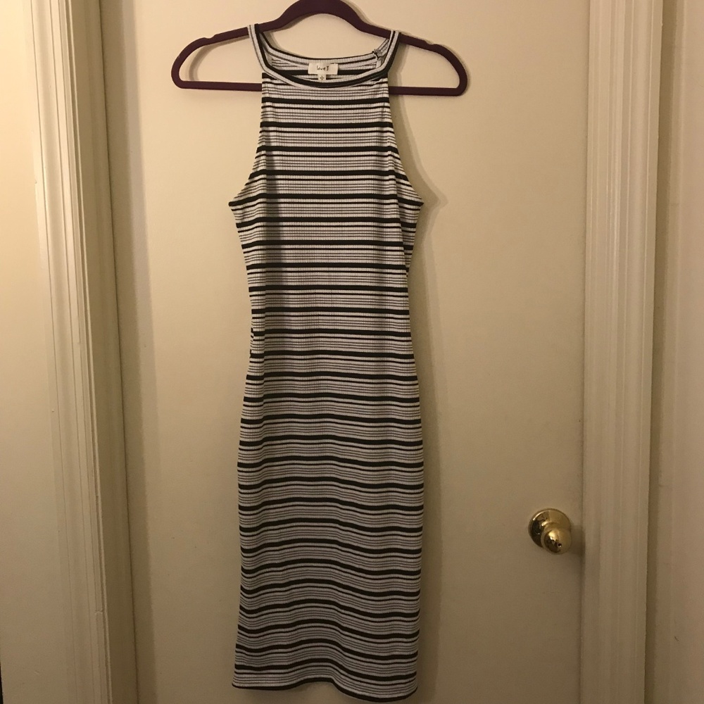 Love J Black and White Stripe Bodycon Dress in L